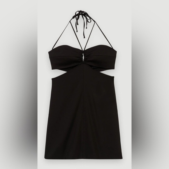 NWT Maje Black Bandeau Mini dress with cut-outs Size M - Picture 1 of 16